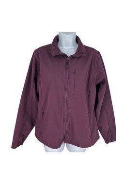 Woolrich Women's Plum Softshell Jacket Fleece Lining & Zip Pockets Size L